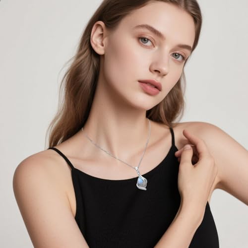 Teardrop Necklace for Women 925 Sterling Silver Gemstone Pendant Necklace Fine Jewelry Birthday Christmas Gifts for Women Her2