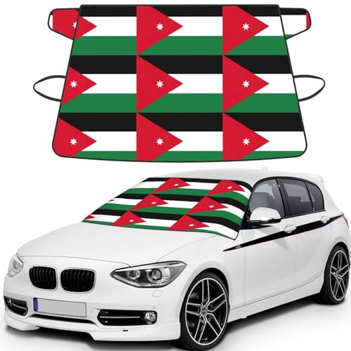 Couverture pare-brise drapeau jordanien contre le givre de voiture