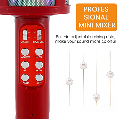 JaryforAZ_BRKaraoke Microphone Wireless Bluetooth5. 0 Microfone de Karaoke com Luzes LED 3W 1200mAh