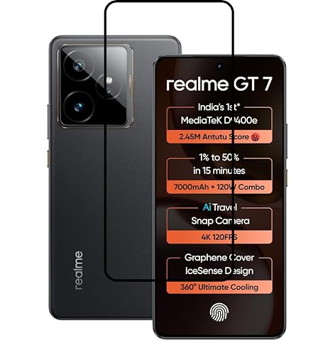 Image of Tempered Glass Screen Protector Compatible For Realme GT 7 5G / GT 7T 5G with Easy Self Installation Kit