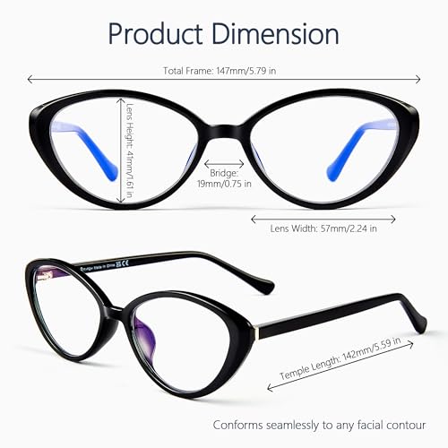 Image of Blue Light Blocking Glasses for Women Men, Square Thick Frame Anti Eyestrain & UV Glare JF6218