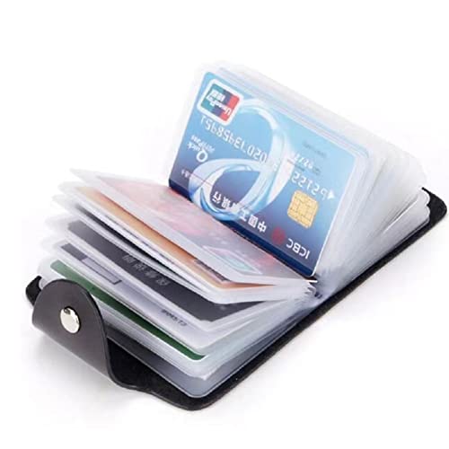 K Y Kangyun 2 Pack Credit Card Holder For Woman Kids,Credit Card Organizer Transparent Plastic, Small Credit Card Holder Protector Sleeve- Unisex（Black&Orange） #TOP1