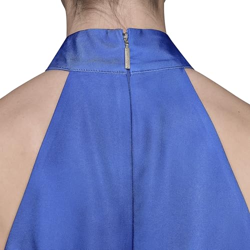 Image of Karl Lagerfeld Women's Sleeveless Halter Neck Satin A-line Maxi Dress