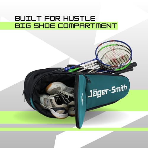 Image of Jager-Smith ORCA Indigo & Black Double Zipper Badminton Sports Bag with Shoe Compartment | Front Zip Pocket| Made in India