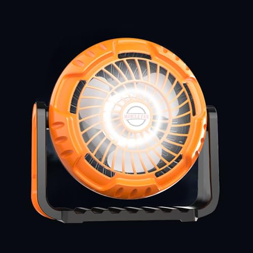 Hogvinnatil Ventilador de campamento con ventilador de campamento ligero y recargable - 3 velocidades Ventilador recargable impermeable,Refrigeramiento de aire portátil para al aire libre, festival,