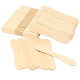 yueton 100PCS Wooden Ice Cream Spoons Sticks Disposable Wooden Tasting Spoons Sampling Spoons Small Dessert Spoons Yogurt Spoons Shovels Mini Spoons for Tasting, Sampling, Crafts - 3.7inch