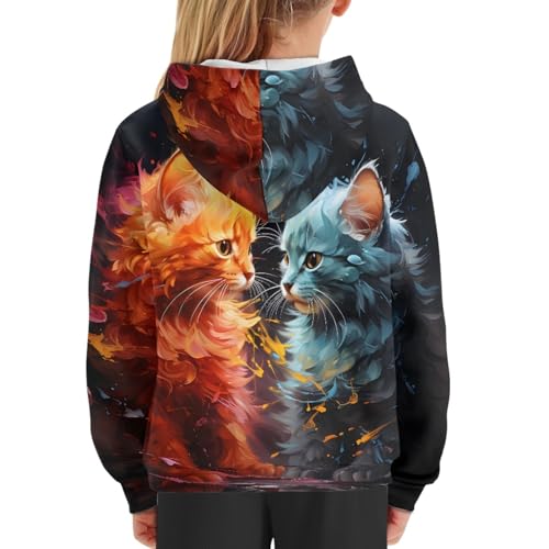Image of GLUDEAR Teen Boys Girls Novelty Animal Galaxy Hoodies Sweatshirts Pullover