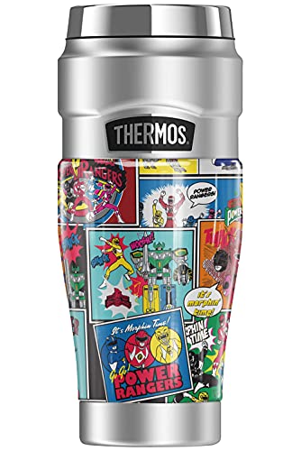 Power Rangers Power Rangers Comic Collage THERMOS STAINLESS KING Stainless Steel Travel Tumbler, Vacuum insulated & Double Wall, 16oz