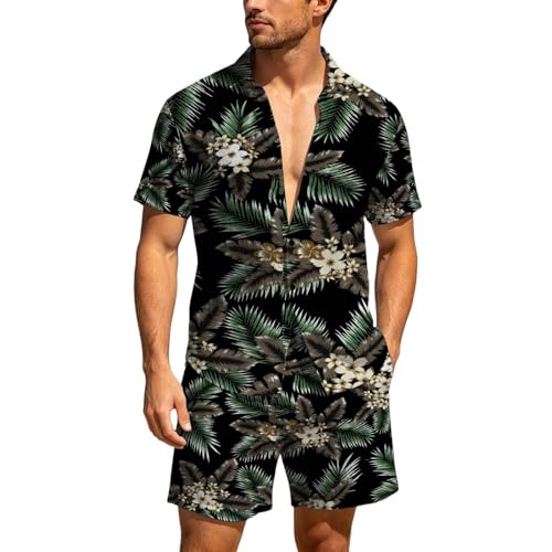 Ensemble chemise manches courtes short imprimé homme respirant léger L-3XL