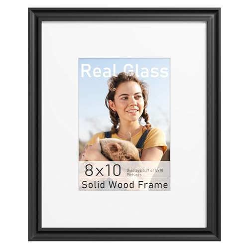 Abtgt 8x10 Solid Wooden Picture Frame, Black