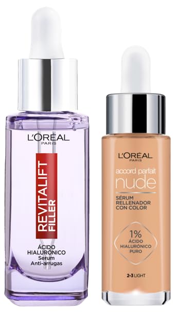 Lote de L'Oréal Paris Revitalift Filler 30 ml + L'Oréal Paris Accord Parfait Sérum Tono 2-3 Light