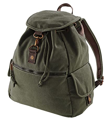 Sac à dos en toile Vintage Quadra aux finitions soignées et look rétro intemporel