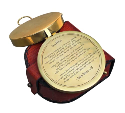 Brújula de bolsillo de latón grabada con poema miniatura 3