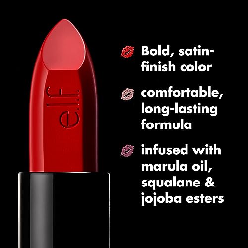 E.L.F. 81789 O Face Satin Lipstick, Richly Pigmented, Nourishing & Long-Lasting Creamy Lipstick, Infused With Jojoba, Vegan & Cruelty-Free thumb #5