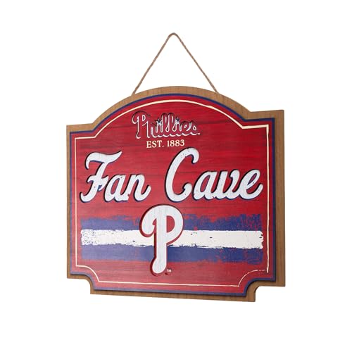 FOCO MLB Official Primary Logo Wordmark Established 15" Fan Cave Wall Sign (Philadelphia Phillies, One Size)