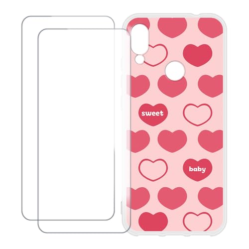 UOGNADGD Xiaomi Redmi Note 7 Pro �Ƃ̌݊������� �J�X�^���J���t���P�[�X�{�����K���X�ی�t�B����2���t�� ? �Ռ��z�������h�~ (�s���N�̃n�[�g)