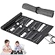 Chingcoo Backgammon Reisespiel, Tragbares Reise Backgammon Set, Klassisches Brettspiel für Erwachsene und Kinder ab 3 Jahren, 2 Spieler, Leder, Grau