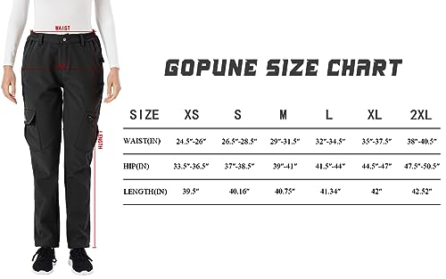 Tbmpoy Women's Skiing Hiking Cargo Pants Outdoor Waterproof Windproof Softshell Fleece Snow Pants Black L #TOP4