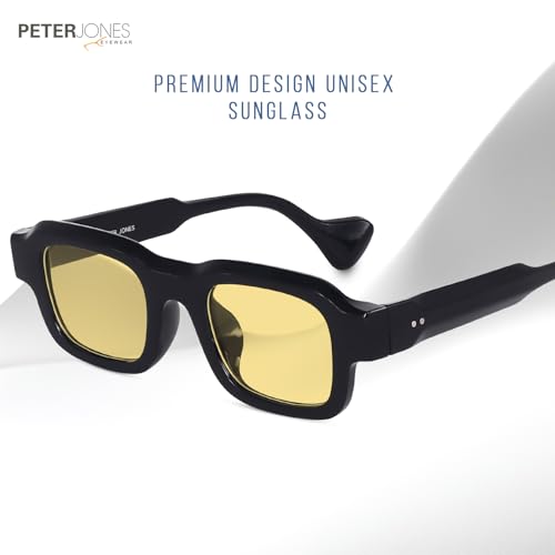 Image of Peter Jones Lenses Unisex Broad Frame Square UV /UB Protected Non-Polarized Sunglasses Medium (3809)