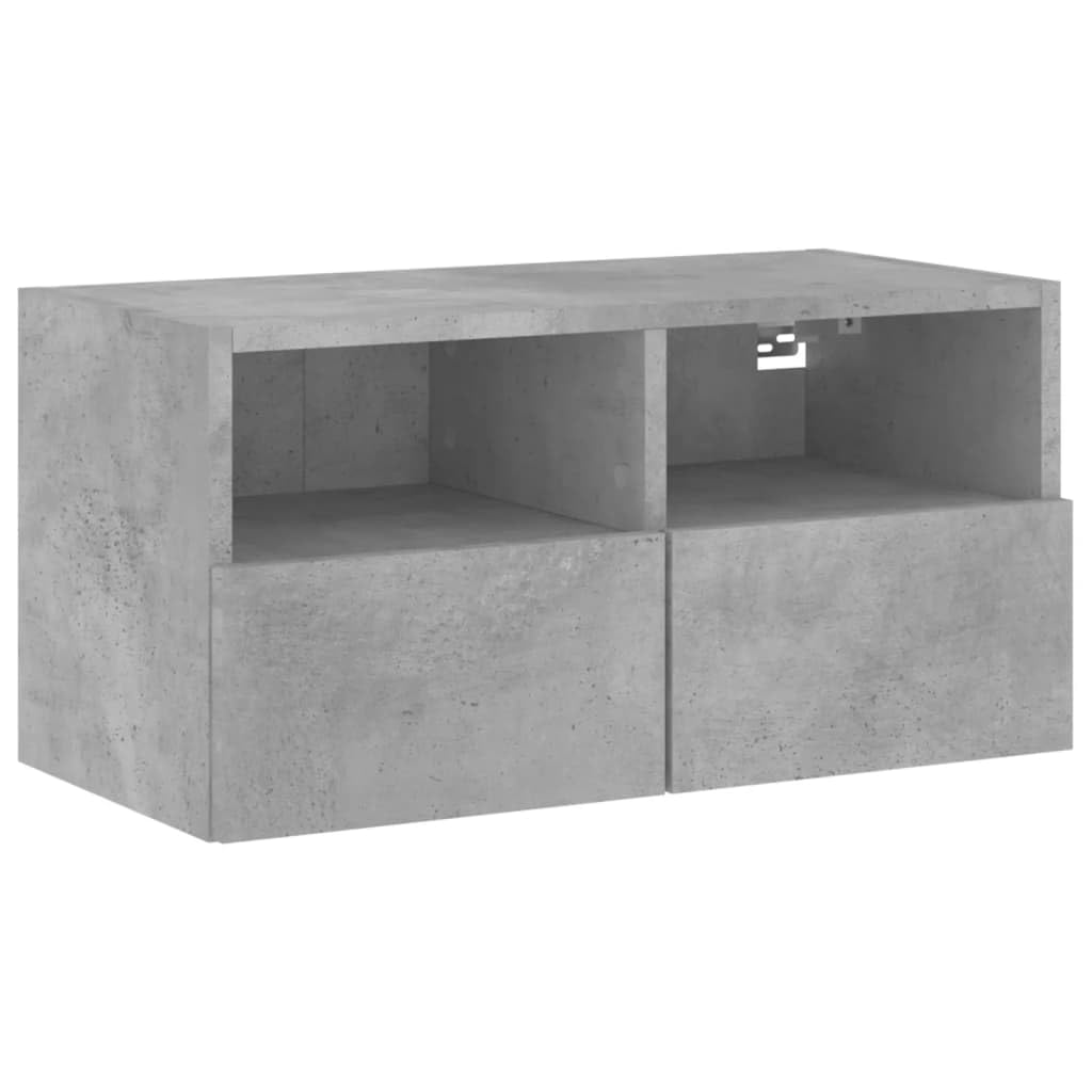 Hothingwell Szafka pod telewizor ścienna szary beton 60x30x30 cm drewno