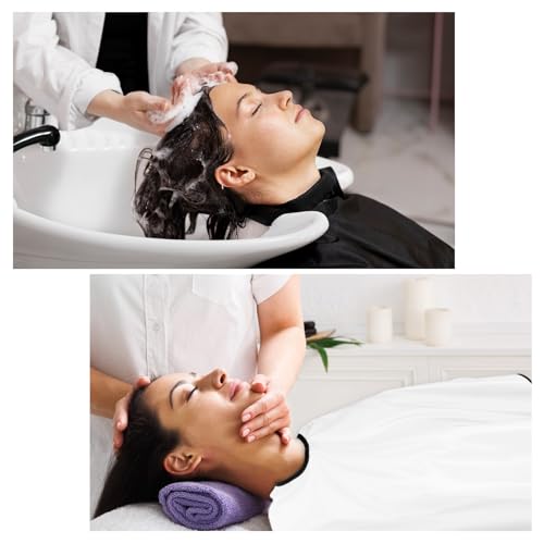 3 Stück Make-up-Umhang,Frisierumhang Kurz,Schminkmantel Friseurumhang Erwachsene,Wasserdichter Haarfarben Schal,Kamm-Bart-Schürze Make-up Bib Styling Shampoo-Umhang Haar Schneideumhang,für Friseur
