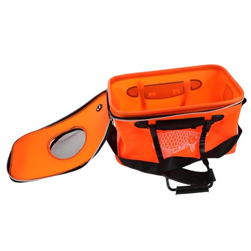 Cubo de pesca plegable antitirones contenedor de cebo con rejilla superior