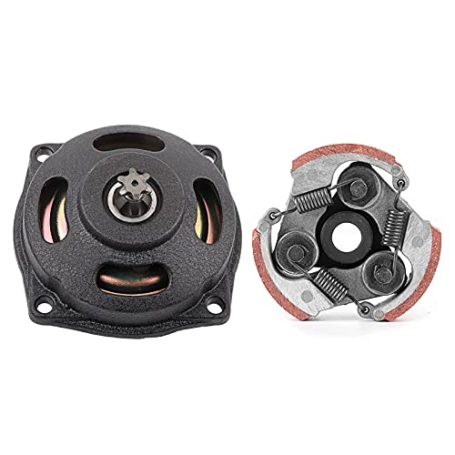 pocket bike kupplungsglocke,Kupplungen und Teile 6-Zähne-Kupplungstrommel-Belag-Getriebe-Kit Passend für 47 Mini Moto Quad Pocket Bike