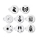 ART Kitchenware 2.76inch 8pcs Christmas Tree Cake & Cookie Stencil Set Cupcake Decoration Plastic Stencils for Cake (Gifts,Snowman,Socks,Knots,Snowflakes) Semi-Transparent ST-851S