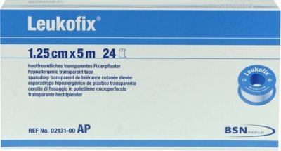 LEUKOFIX - Set di 24 cerotti per medicazioni, 1,25 cm x 5 m