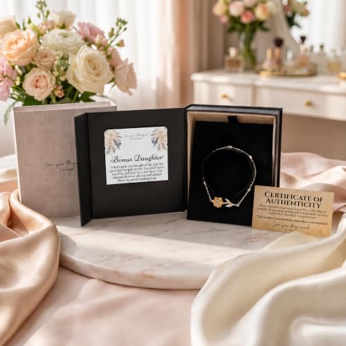 Image of Love You This Much Sentimental Bonus Daughter Necklace, Birthday Gift for Bonus Daughter, Stepdaughter Jewelry, Gift for Stepdaughter