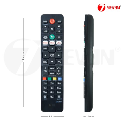 7SEVEN® Universal Remote Control Compatible with Amstard, Akai, Croma, Eston, Iconic, JVC, Micromax, T-Series, Vise TV - Ensure Compatibility by Matching with Original Remote Model Before Purchase 2 41dm8zfpFdL
