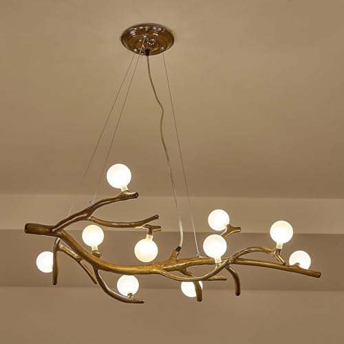 Lustres mi-siècle moderne et suspension branche d'arbre 10 feux - 7