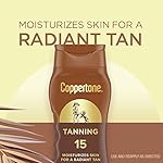 Coppertone Tanning Sunscreen Lotion, SPF 15, Lightweight and Non Greasy Sunscreen, Water Resistant, Oxybenzone Free, Sun Tan Lotion Moisturizes Skin for a Radiant Tan, 8 Fl Oz Bottle - Image 3
