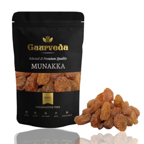 Image of GAURVEDA Munakka Raisins - Dried Grapes | Natural Sweetener | Energy Booster | Healthy Snack | Kishmish | Best for Daily Consumption | 100 Grams