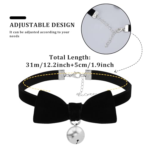 XEPST Fox Wolf Cat Cosplay Costume Set including Fox Wolf Cat Ears Animal Tail Kit Bells Choker for Anime Fancy Dress Party Halloween Christmas Dress Up Carnival Role Play - Image 4