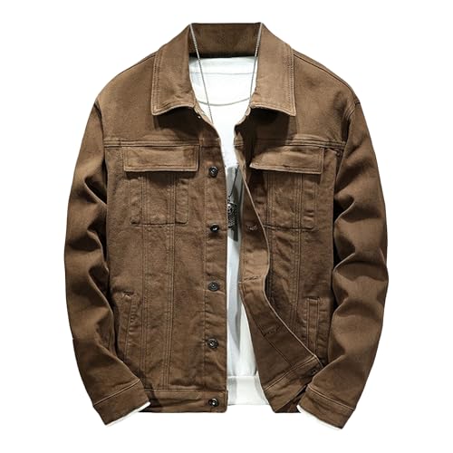 Manteau denim stretch homme élégant veste en coton finitions soignées