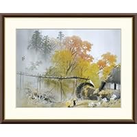 Amazon.co.jp: JHA 絵画 アート額絵 日本の名画 川合玉堂「彩雨」W420