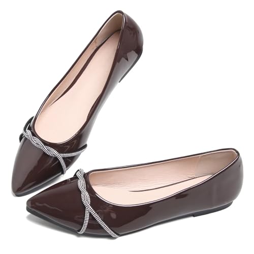 Image of Stunner Womens Flats Fashion Pointed Toe Bowknot Ballet Flats Cute Slip On Dress Flats Comfortable Party Wedding Flats2