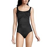 Lands' End Womens Slender Carmela Underwire One Piece Swimsuit Black Plus 18w