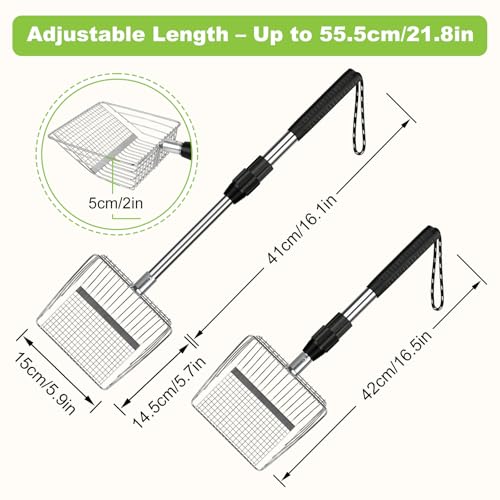 Pelle à litière pour chat XBX extensible en acier inoxydable avec son support - 4