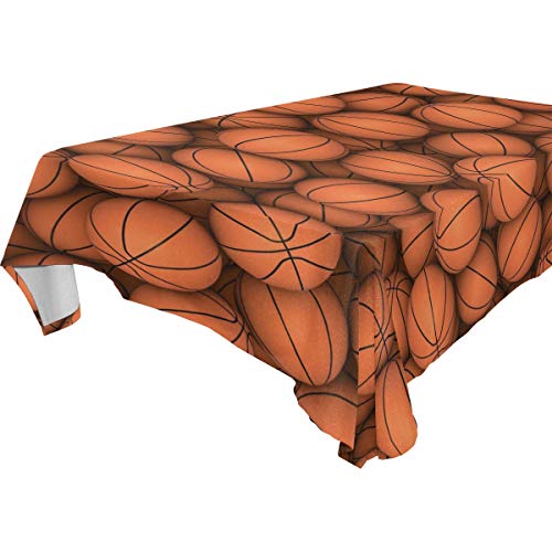 FANTAZIO FAJRO Tischdecke mit Basketball-Muster, rechteckig, aus waschbarem Polyester, ideal für Buffettisch, Partys, Urlaubsessen, Polyester, 1, 54x54(in)