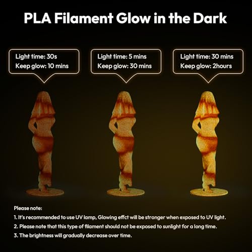 Image of AMOLEN PLA 3D Printer Filament 1.75mm, Glow in the Dark Shiny Multicolor Red Yellow Filament, Fast Color Change Filament for 3D Printer, Best with UV Lamps, 1kg Spool, Dimensional Accuracy + /- 0.02 mm