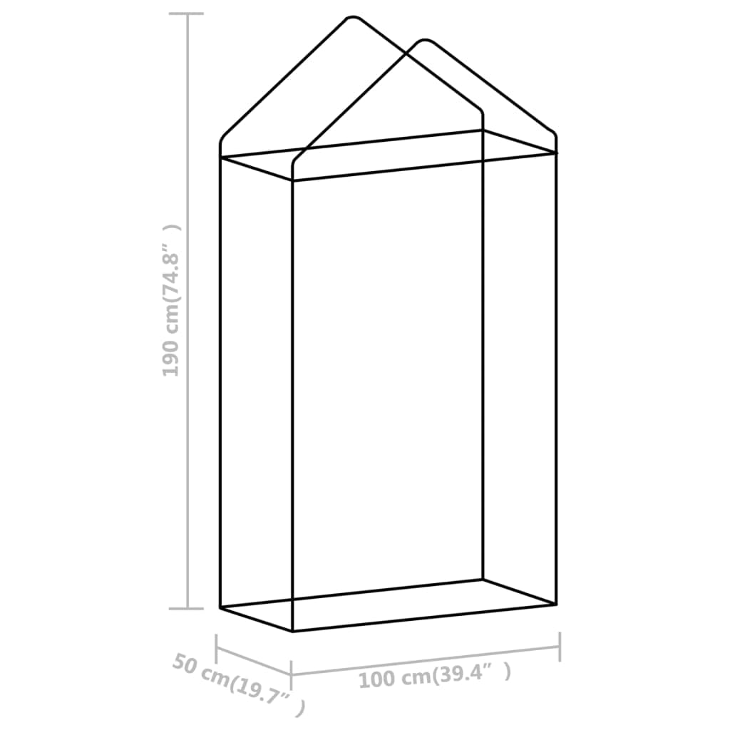 Mangloder - Invernadero con estructura de acero, 0,5 m², 100 x 50 x 190 cm, tienda de campaña con malla de polietileno de 170 g/m², para balcón, terraza, vivero y protección de plantas