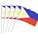 25 Pack Hand Held Small Mini Flag Philippines Flag Filipino Flag Stick Flag Round Top National Country Flags,Party Decorations Supplies For Parades,World Cup,Festival Events ,International Festival