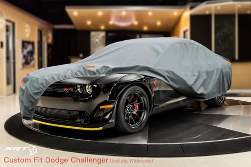 Image of Kayme Heavy Duty Car Cover Custom Fit Dodge Challenger Demon (R /T, SRT, T /A, Hellcat 2008-2025), Waterproof All Weather for Automobiles, Full Exterior Covers Rain Sun UV Protection.