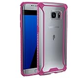 Galaxy S7 Edge Case, POETIC [Affinity Series] [Premium Thin][Corner Protection]No Bulk/Protection where its needed/Dual Material Protective Bumper Case for Samsung Galaxy S7 Edge Pink/Clear