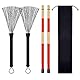 Drum Rods Brushes, Drumstick-Bürsten für Rutschige Oberflächen Edelstahl mit Drumstick für Drum-Zubehör