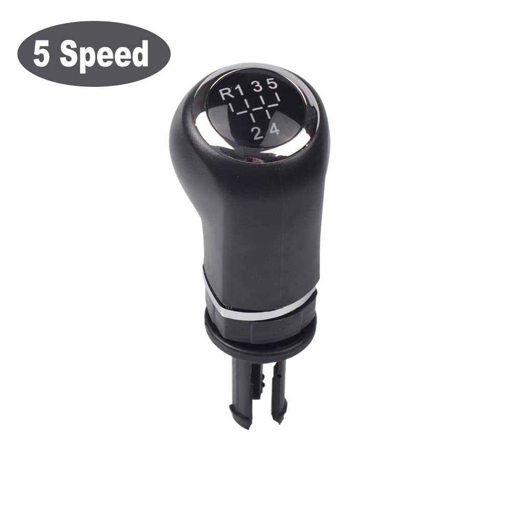 Pomo de palanca de cambios cromado de 5/6 velocidades para Opel Corsa D 2006 2007 2008 2009 2010-2014 (Cabeza, R5 velocidades)