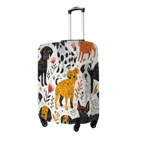 Cute Dogs Stretchable Luggage Covers for Suitcase TSA Approved, Dust Proof and Scratch Resistant Travel Luggage Protector for Carry On (25-28 in)2