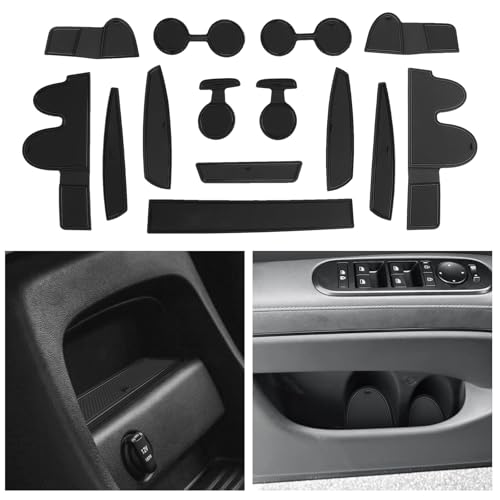 Image of CDEFG 14Pcs for 2026 Hyundai Palisade Door Slot Mats for 2026 Hyundai Palisade Hybrid Accessories Center Console Mat Cup Holder Insert Pocket Rubber Set Console Coaster Liner Pads (Only for 7-Seat)